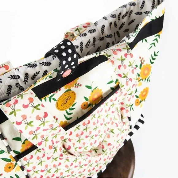 NEW Plunder Floral and Striped Canvas Tote Bag - Picture 2 of 6